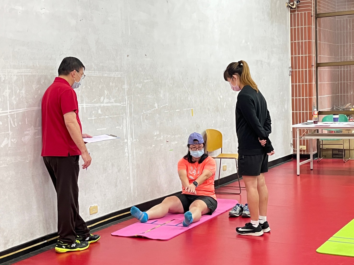 (圖)A scene at the national fitness instructor test.